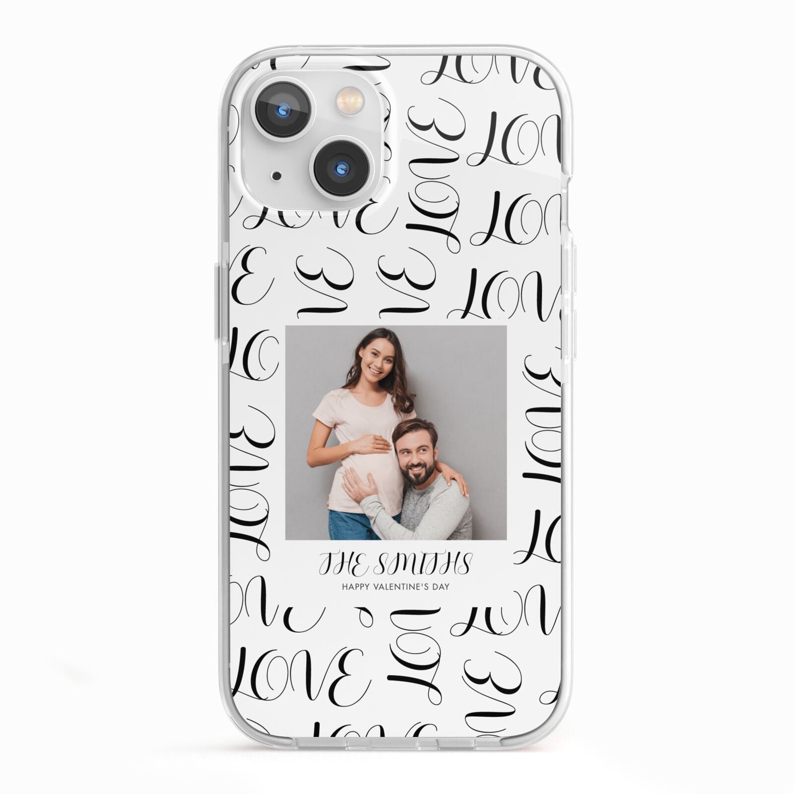 Happy Valentines Day Photo Upload iPhone 13 TPU Impact Case with White Edges