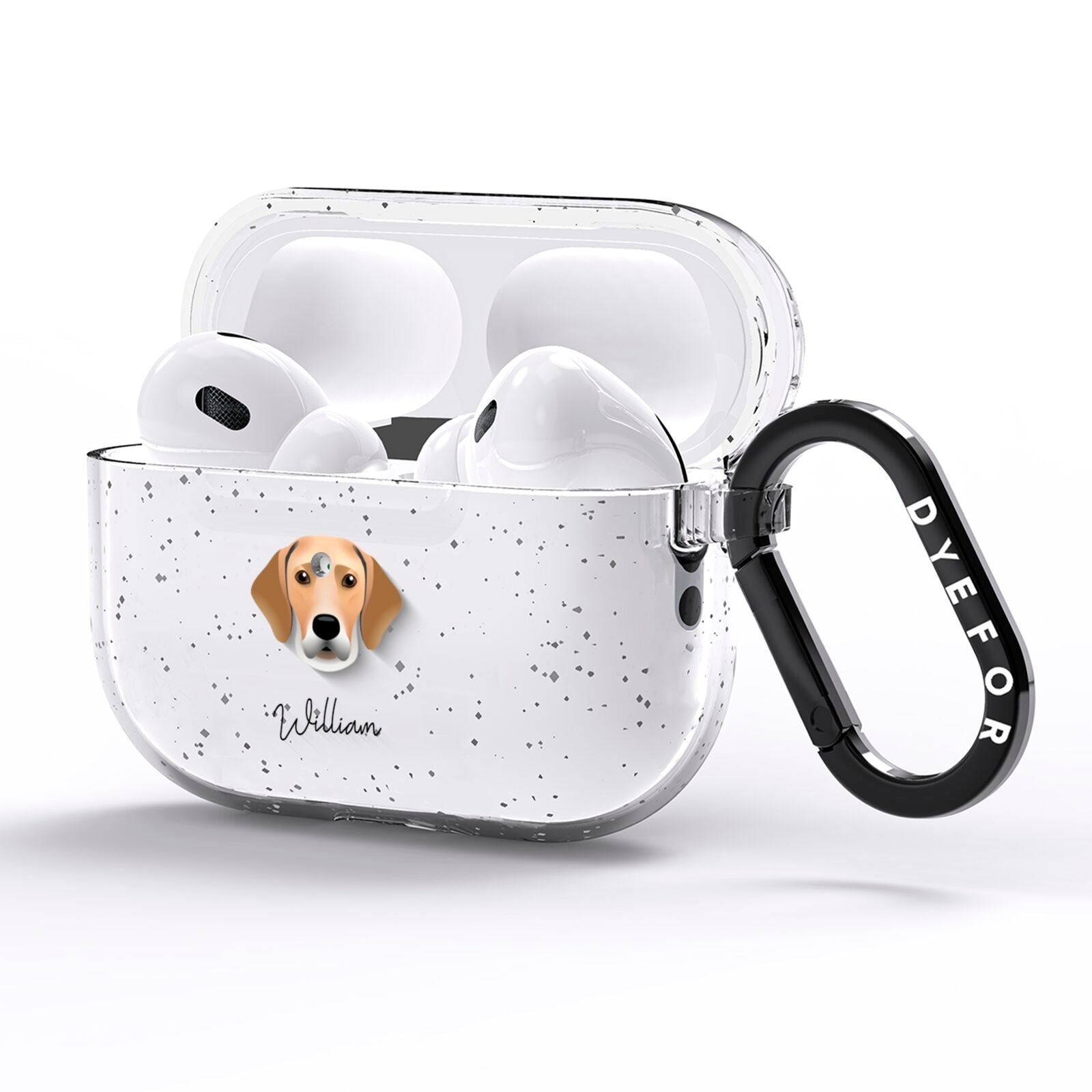 Harrier Personalised AirPods Pro Glitter Case Side Image