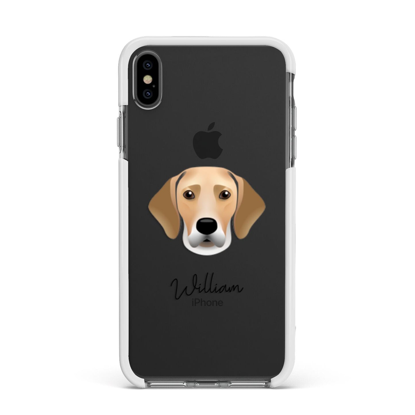 Harrier Personalised Apple iPhone Xs Max Impact Case White Edge on Black Phone