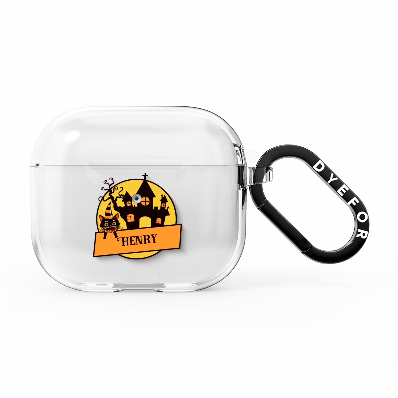 Haunted House Silhouette Custom AirPods Clear Case 3rd Gen