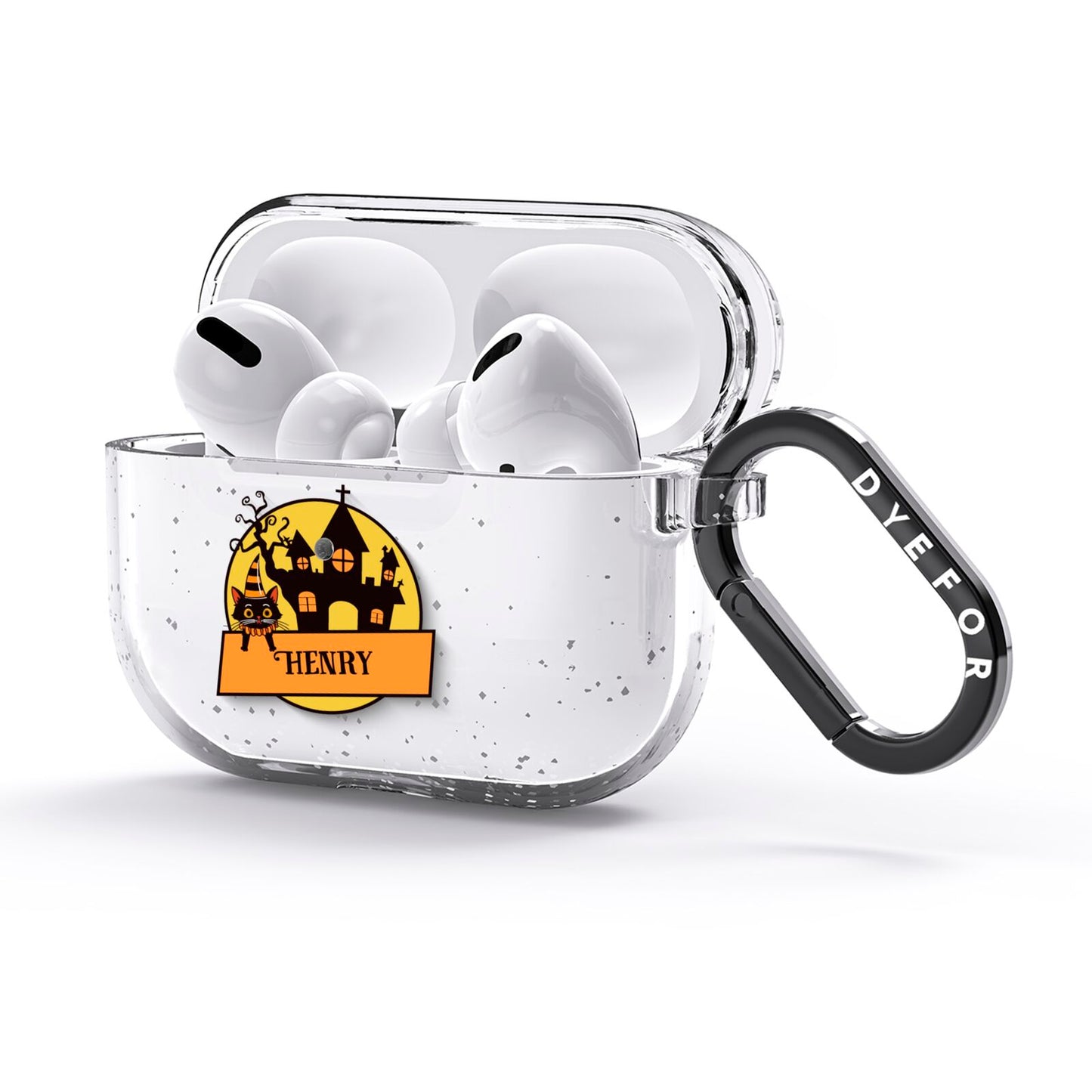 Haunted House Silhouette Custom AirPods Glitter Case 3rd Gen Side Image