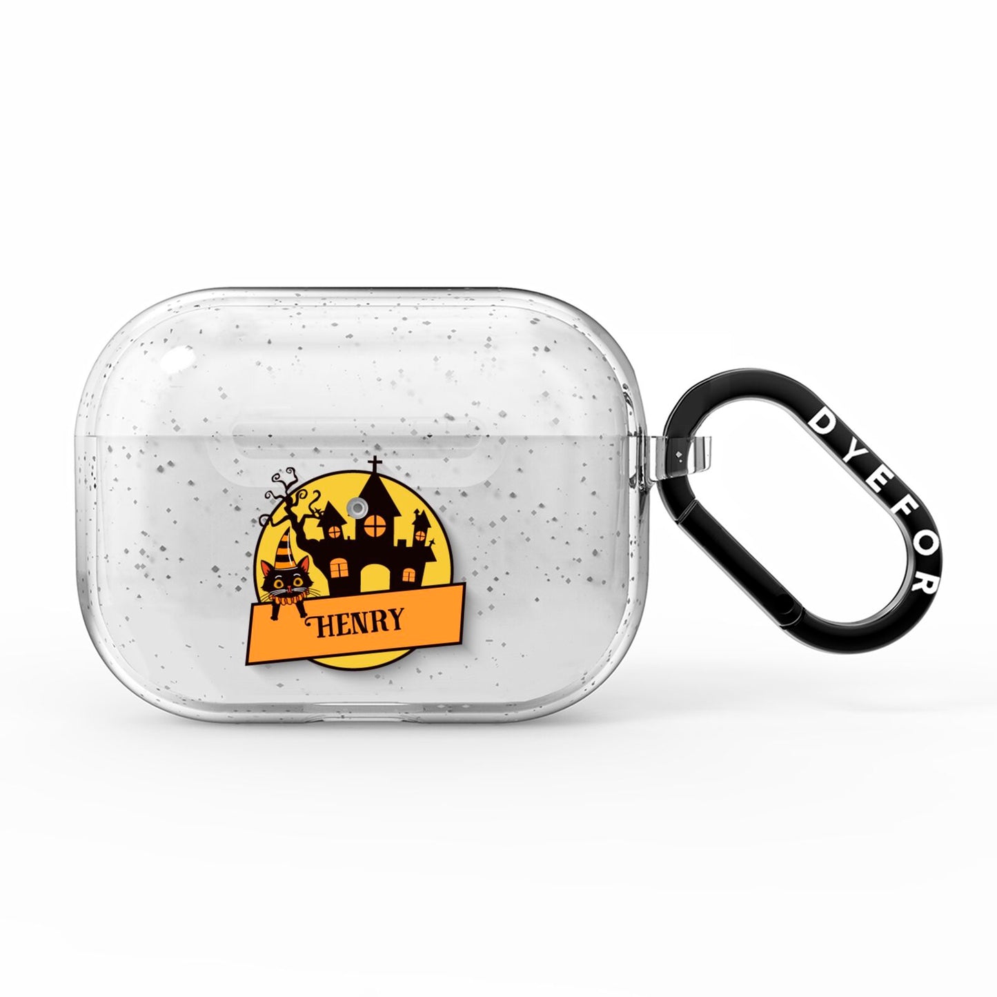Haunted House Silhouette Custom AirPods Pro Glitter Case
