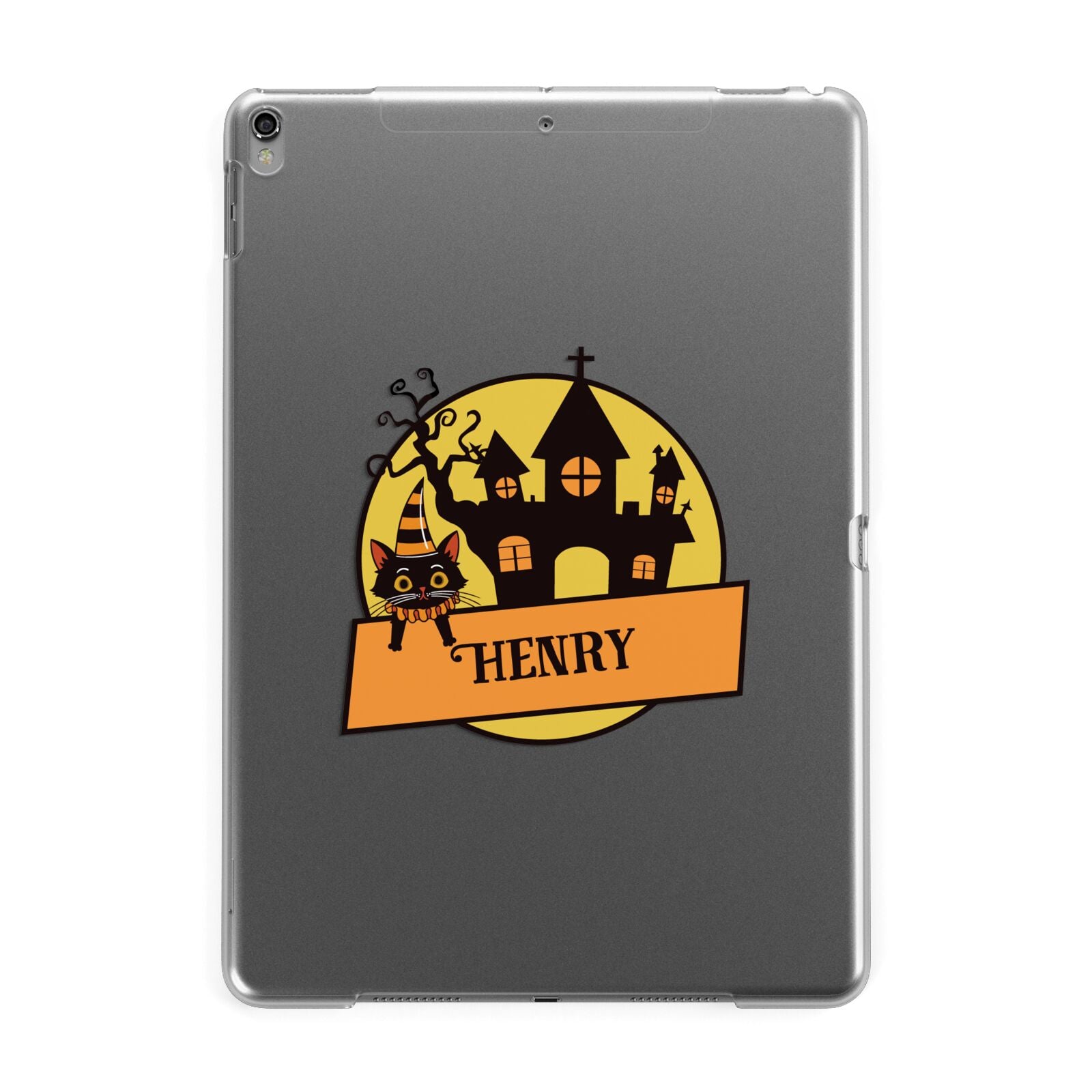 Haunted House Silhouette Custom Apple iPad Grey Case