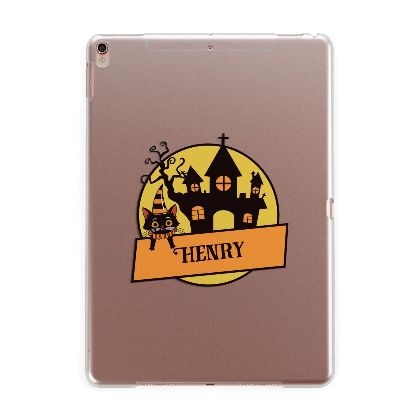 Haunted House Silhouette Custom Apple iPad Rose Gold Case