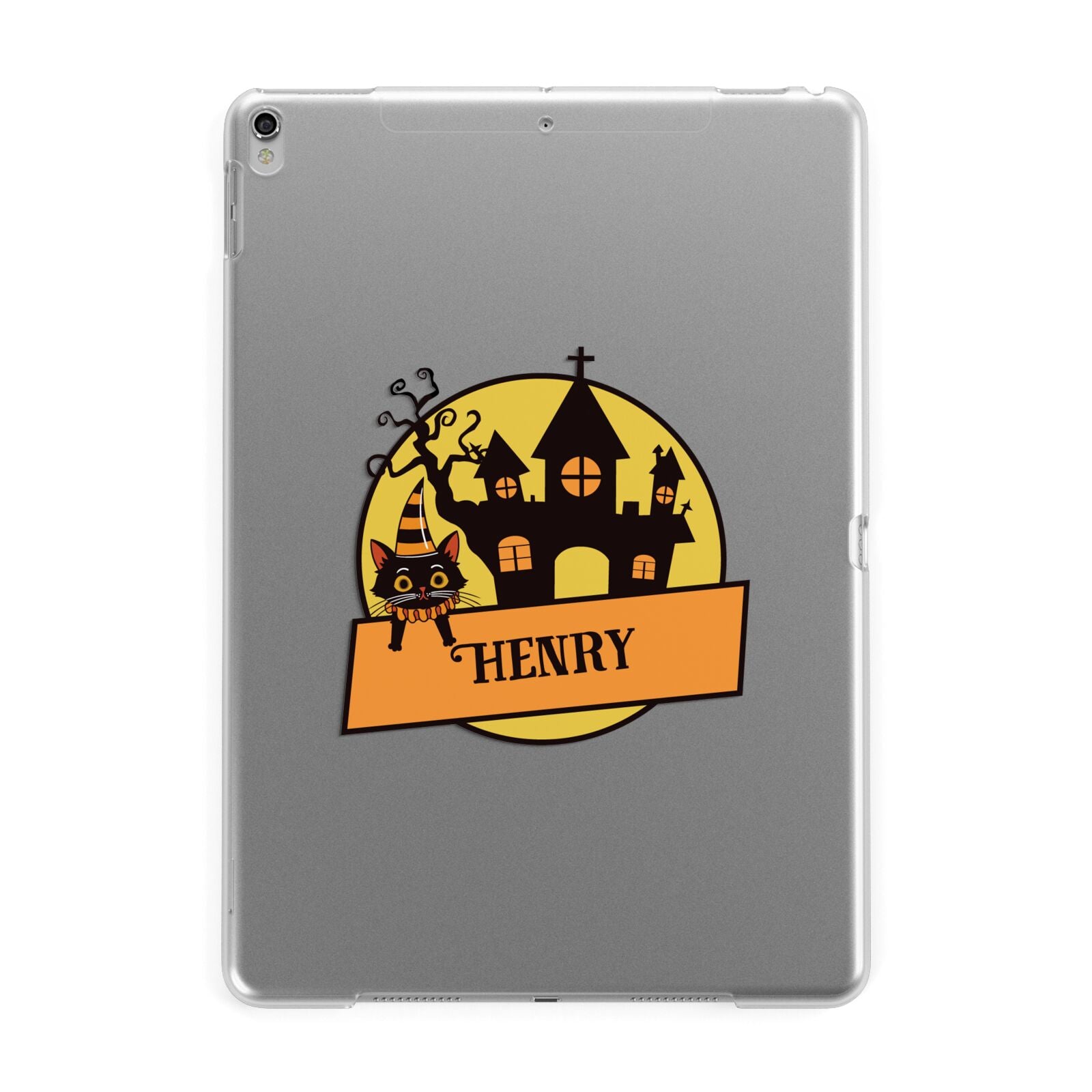 Haunted House Silhouette Custom Apple iPad Silver Case