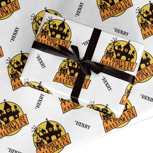 Haunted House Silhouette Custom Wrapping Paper