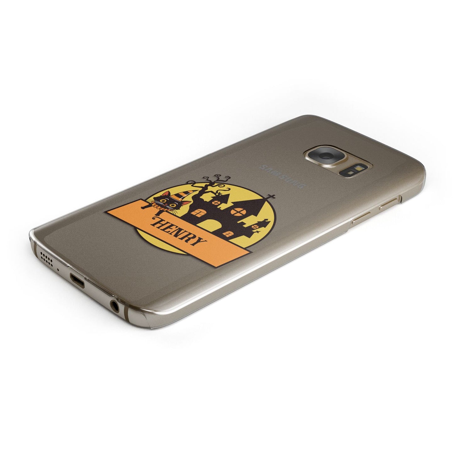 Haunted House Silhouette Custom Samsung Galaxy Case Bottom Cutout