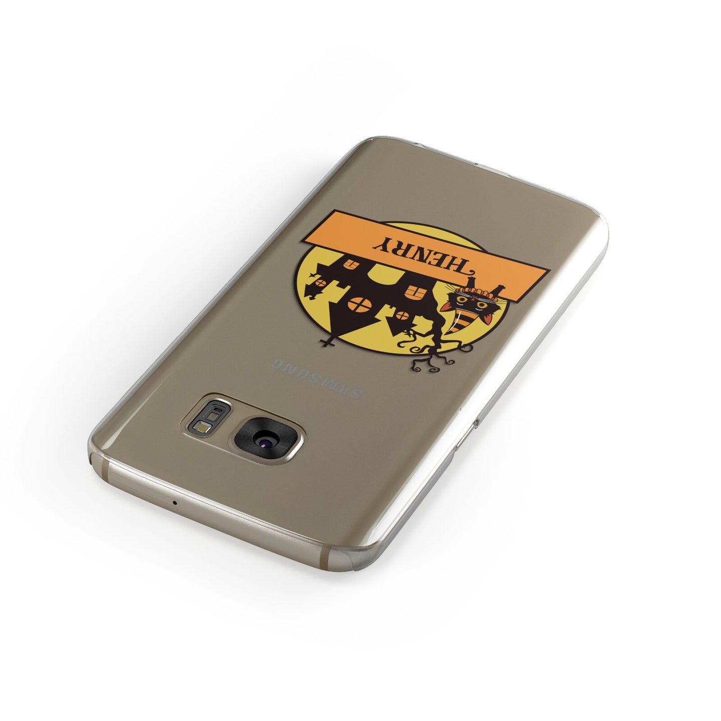 Haunted House Silhouette Custom Samsung Galaxy Case Front Close Up