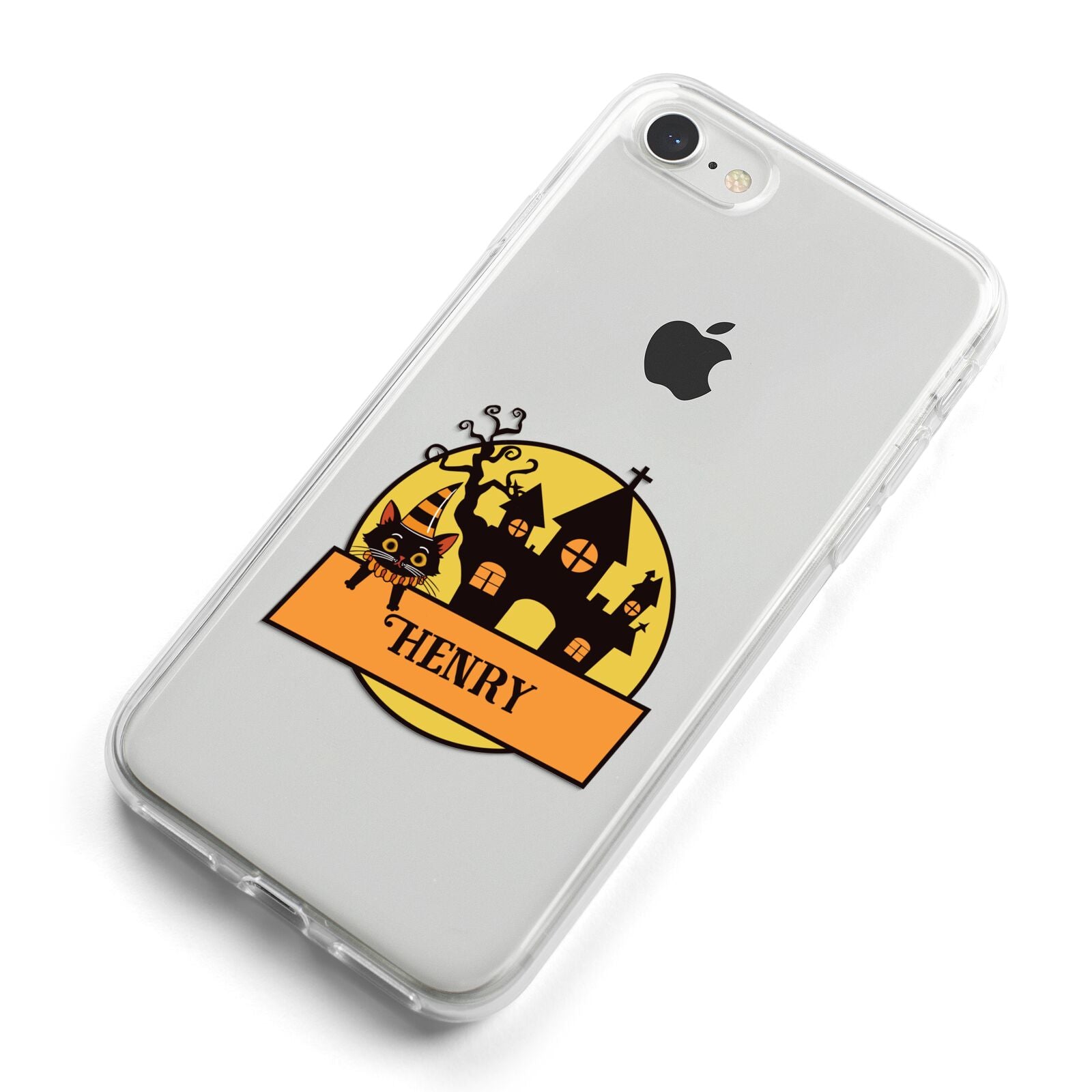 Haunted House Silhouette Custom iPhone 8 Bumper Case on Silver iPhone Alternative Image