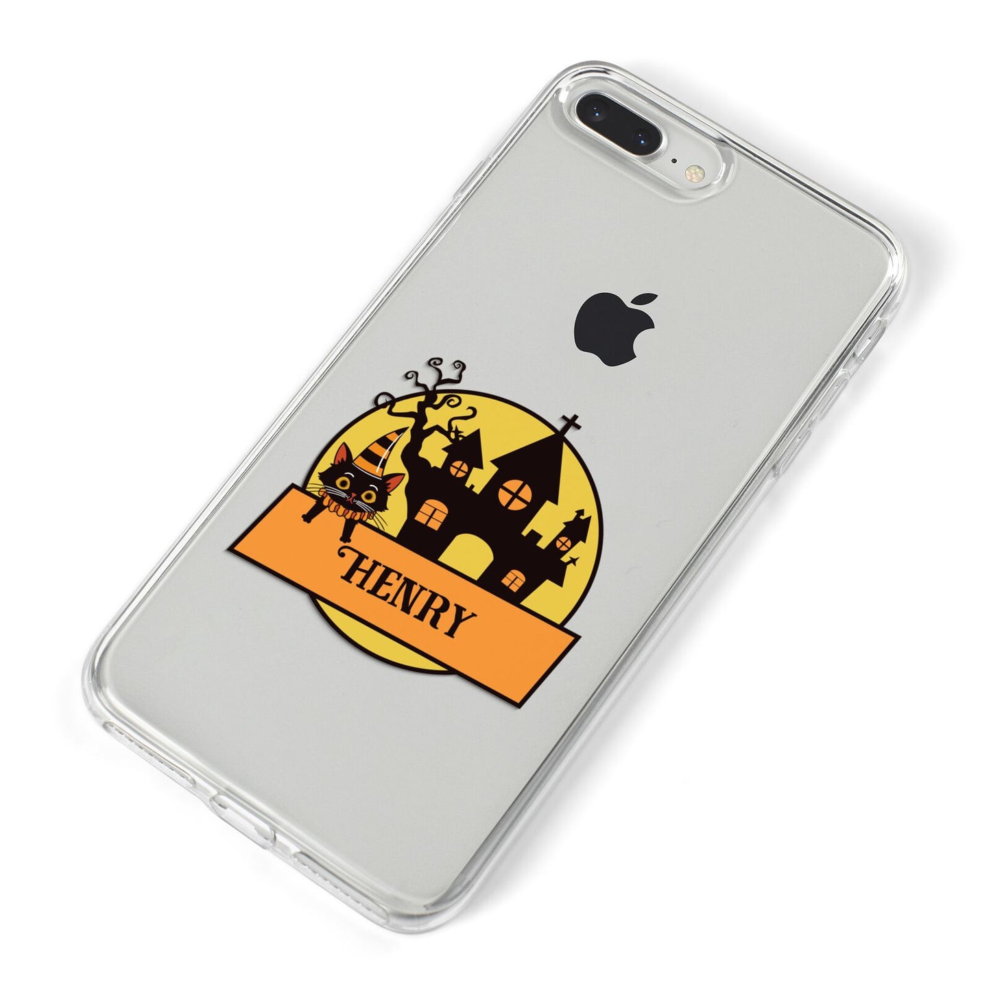 Haunted House Silhouette Custom iPhone 8 Plus Bumper Case on Silver iPhone Alternative Image