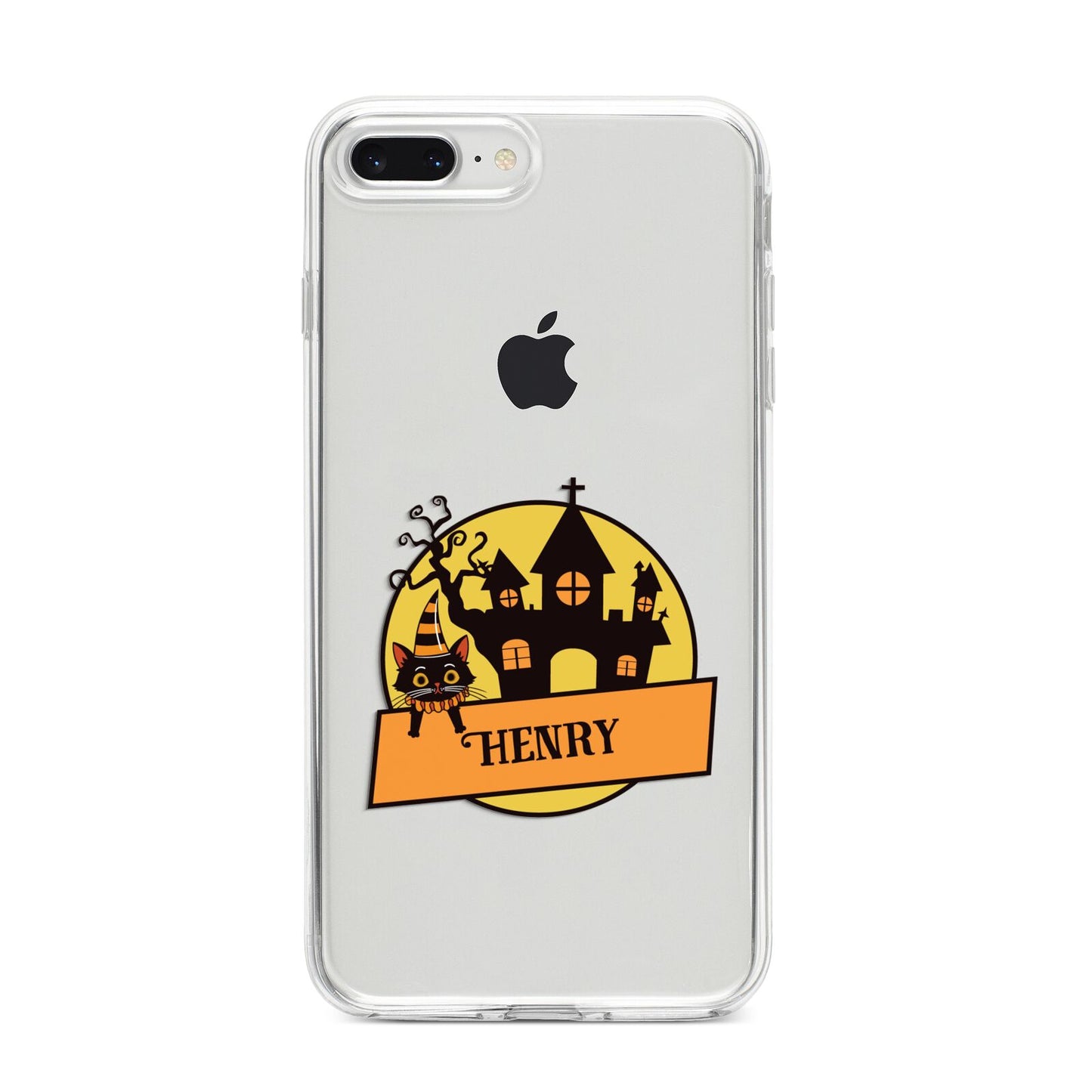 Haunted House Silhouette Custom iPhone 8 Plus Bumper Case on Silver iPhone