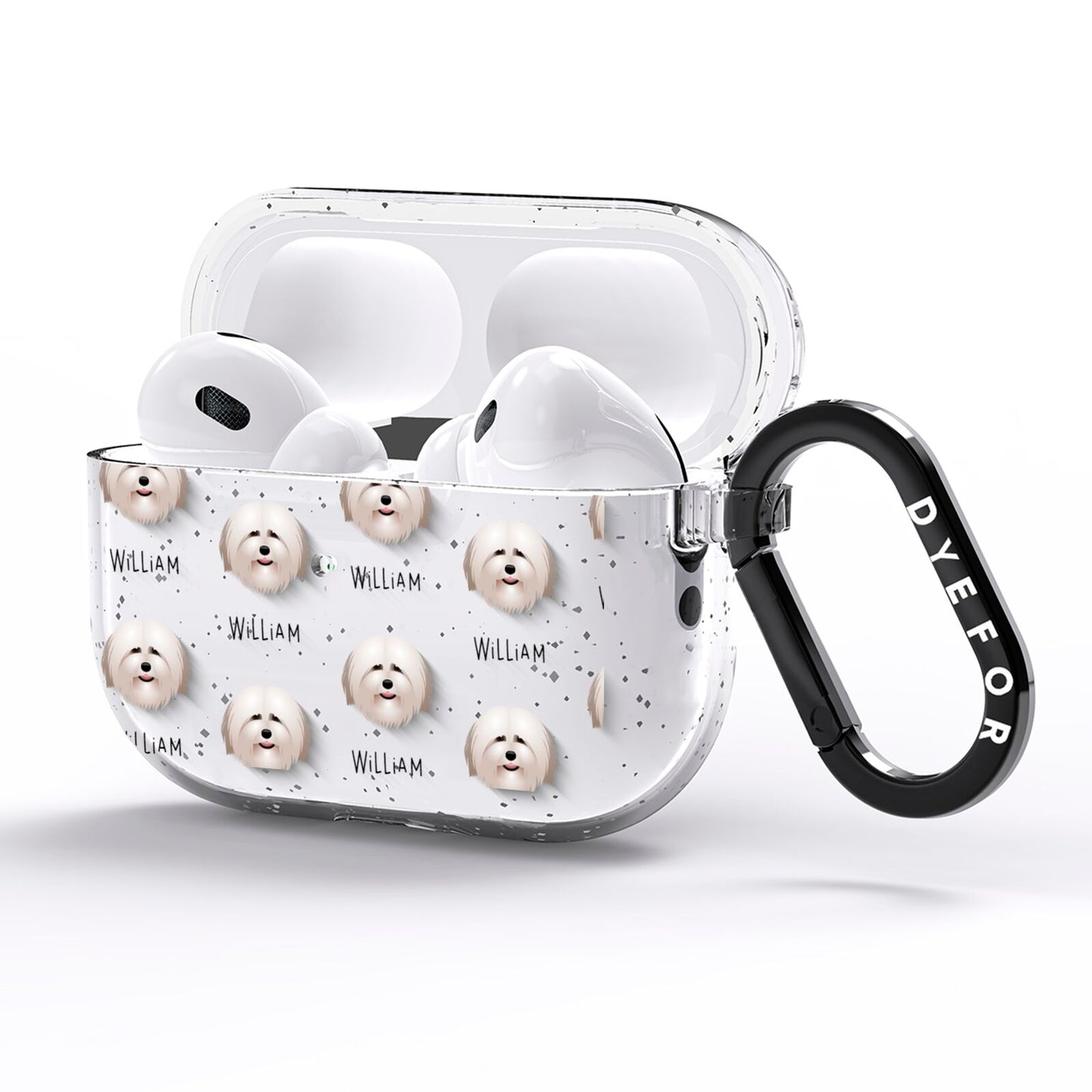 Havanese Icon with Name AirPods Pro Glitter Case Side Image