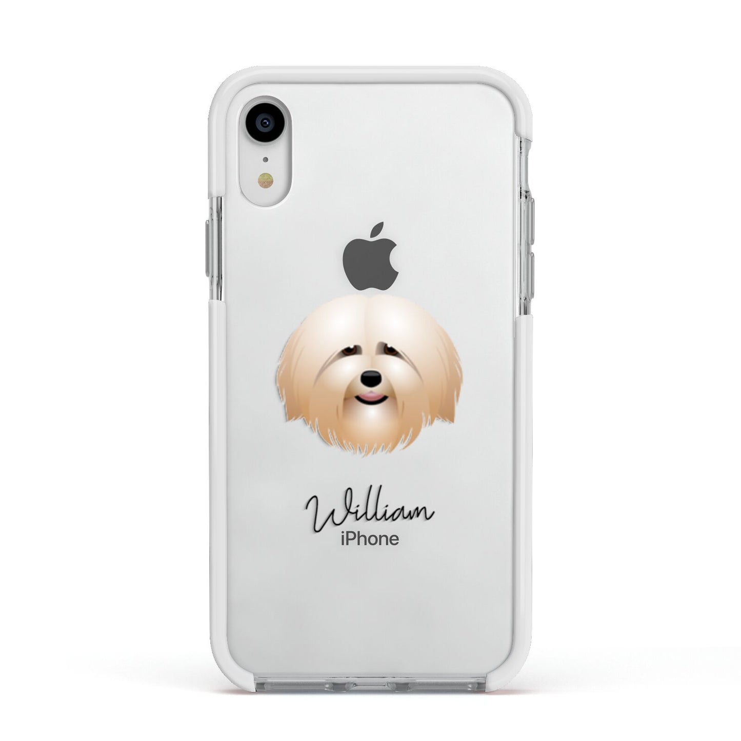 Havanese Personalised Apple iPhone XR Impact Case White Edge on Silver Phone