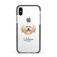 Havanese Personalised Apple iPhone Xs Impact Case Black Edge on Silver Phone