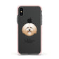 Havanese Personalised Apple iPhone Xs Impact Case Pink Edge on Black Phone