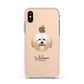 Havanese Personalised Apple iPhone Xs Impact Case Pink Edge on Gold Phone