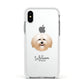 Havanese Personalised Apple iPhone Xs Impact Case White Edge on Silver Phone