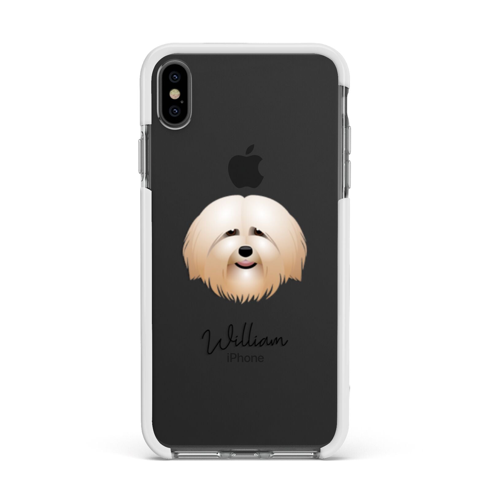 Havanese Personalised Apple iPhone Xs Max Impact Case White Edge on Black Phone