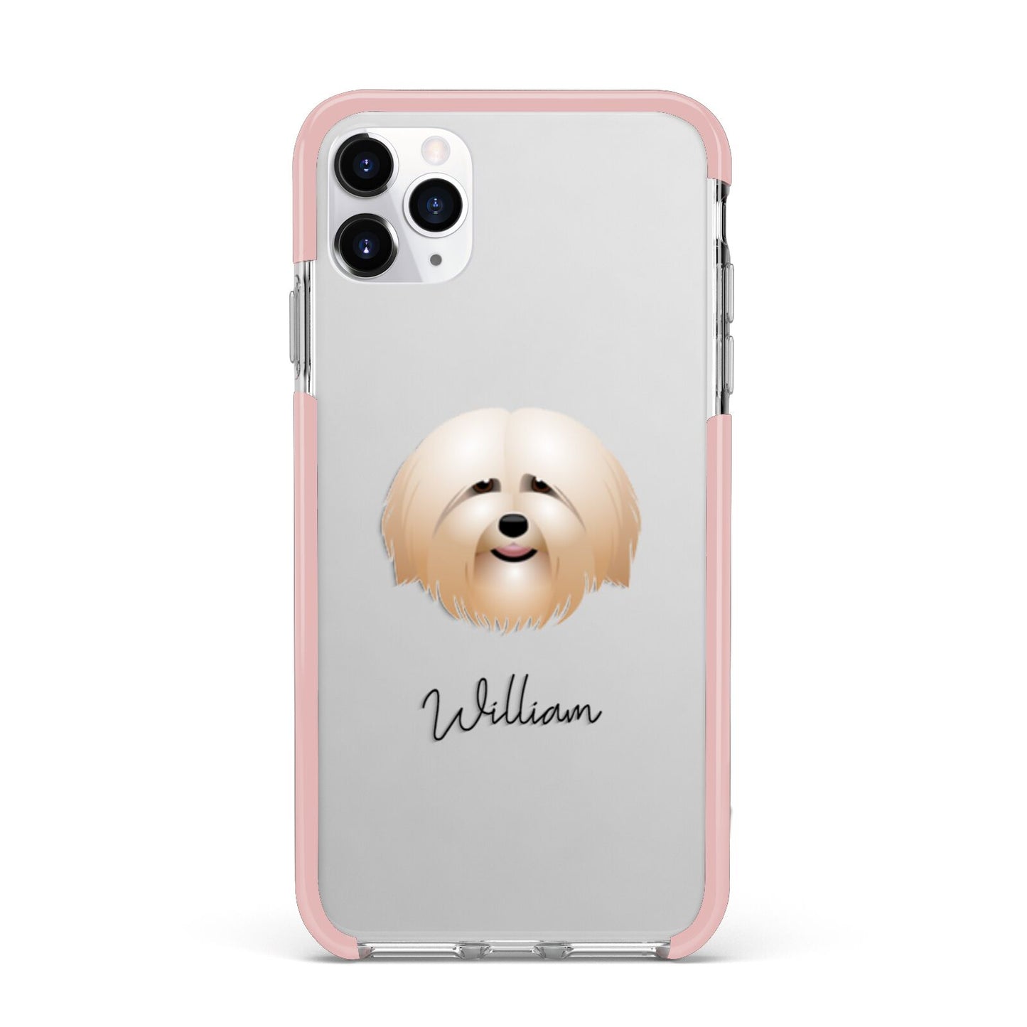 Havanese Personalised iPhone 11 Pro Max Impact Pink Edge Case