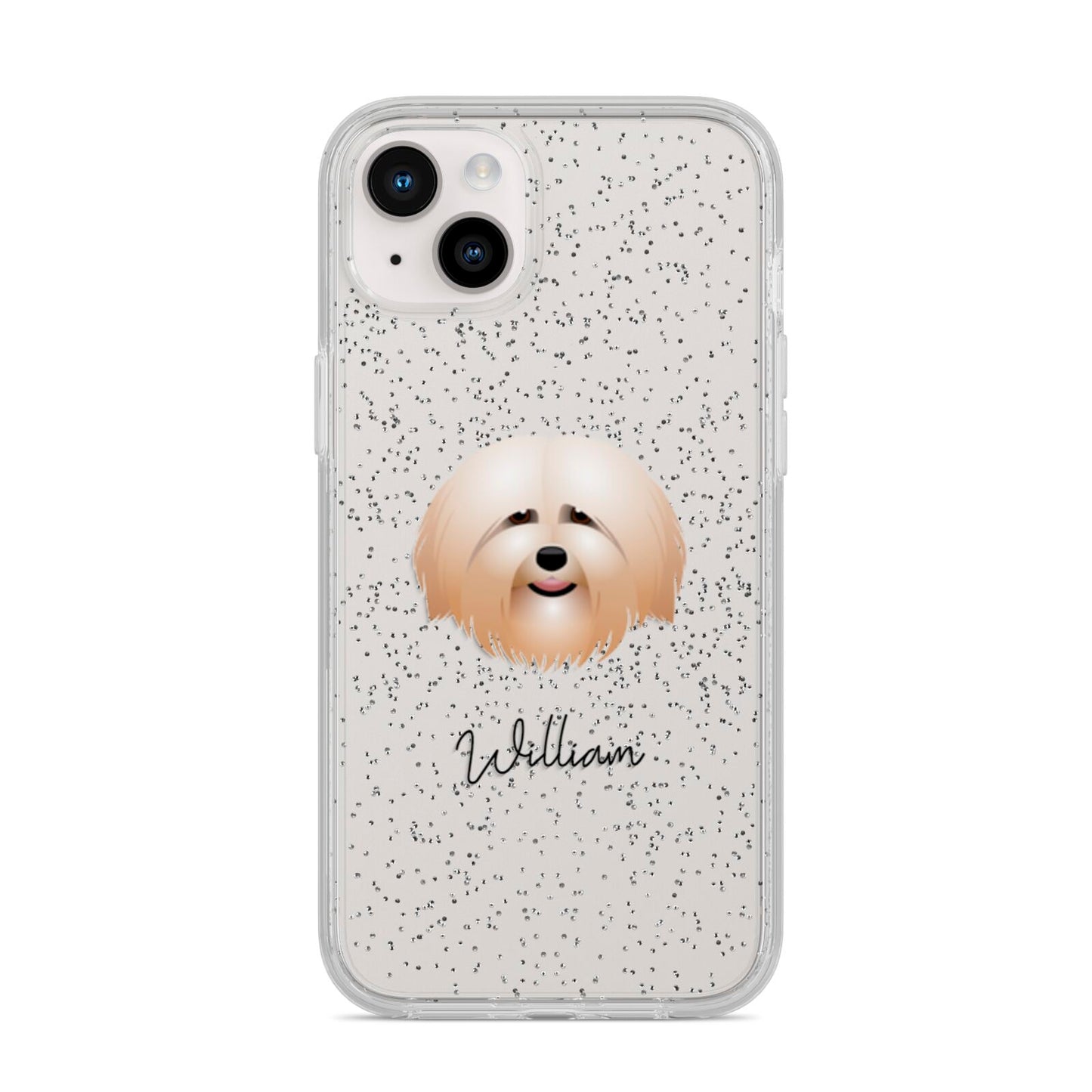 Havanese Personalised iPhone 14 Plus Glitter Tough Case Starlight