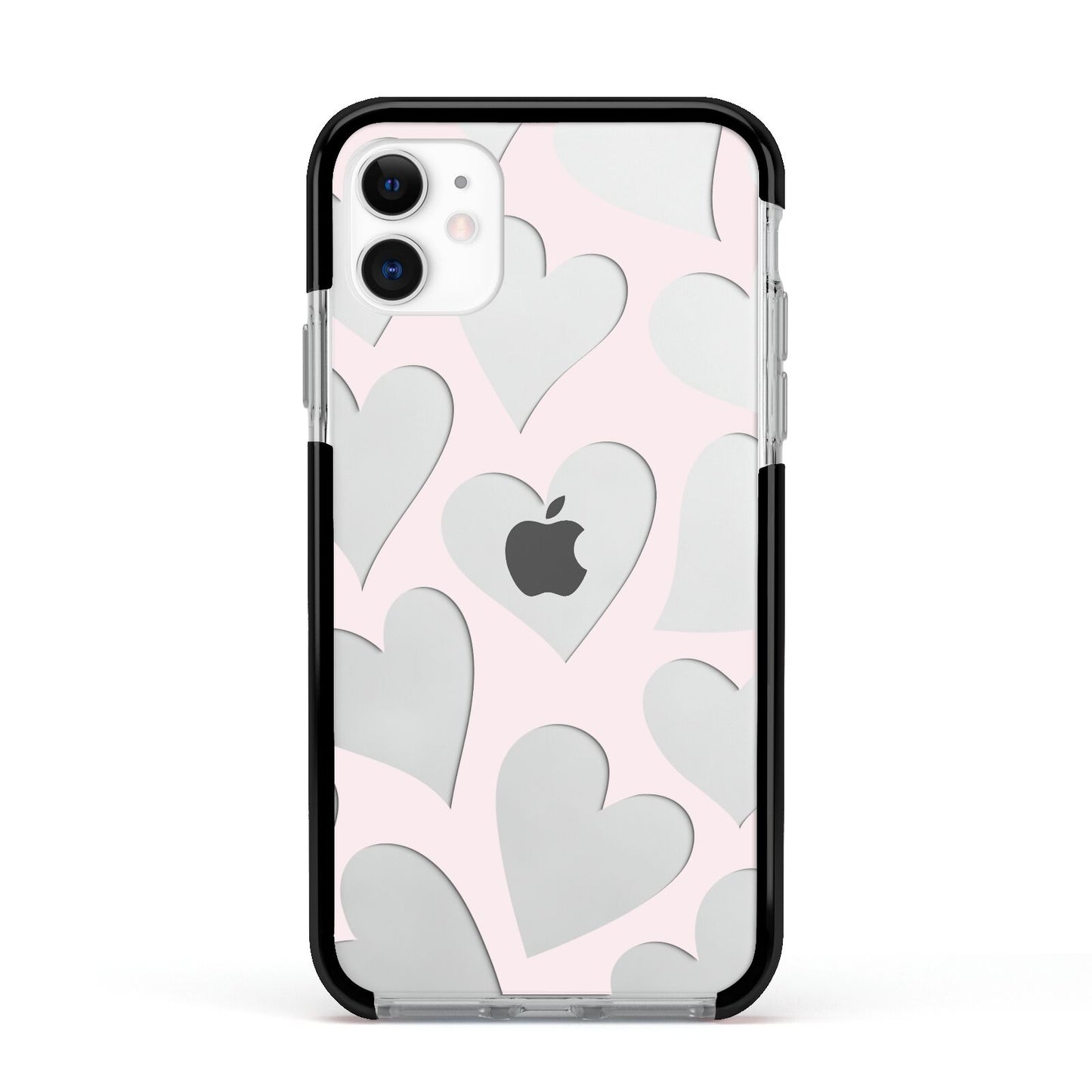 Heart Apple iPhone 11 in White with Black Impact Case