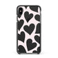 Heart Apple iPhone Xs Max Impact Case Black Edge on Black Phone