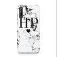 Heart Decal Marble Initials Personalised Huawei Enjoy 10s Phone Case