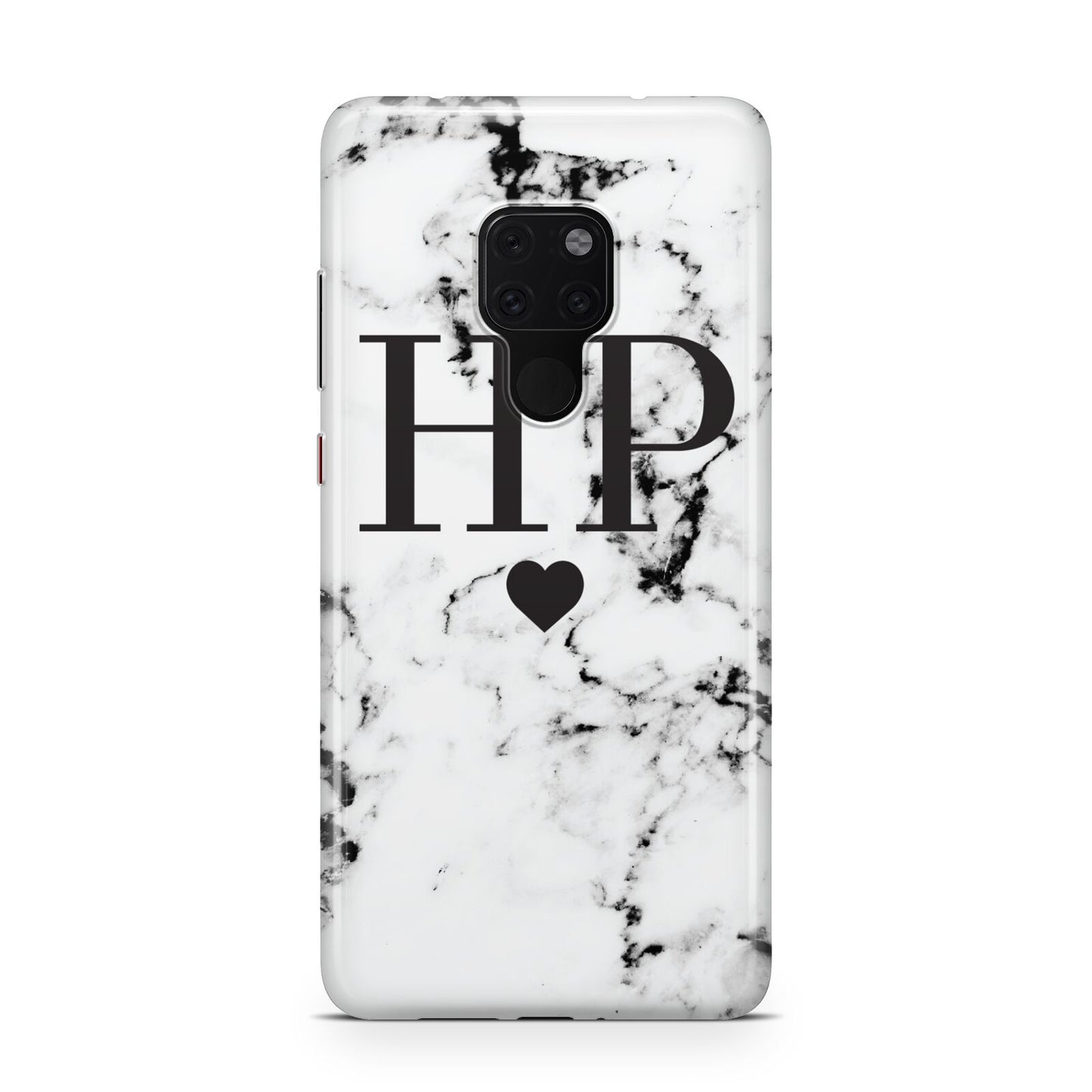 Heart Decal Marble Initials Personalised Huawei Mate 20 Phone Case
