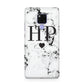 Heart Decal Marble Initials Personalised Huawei Mate 20X Phone Case