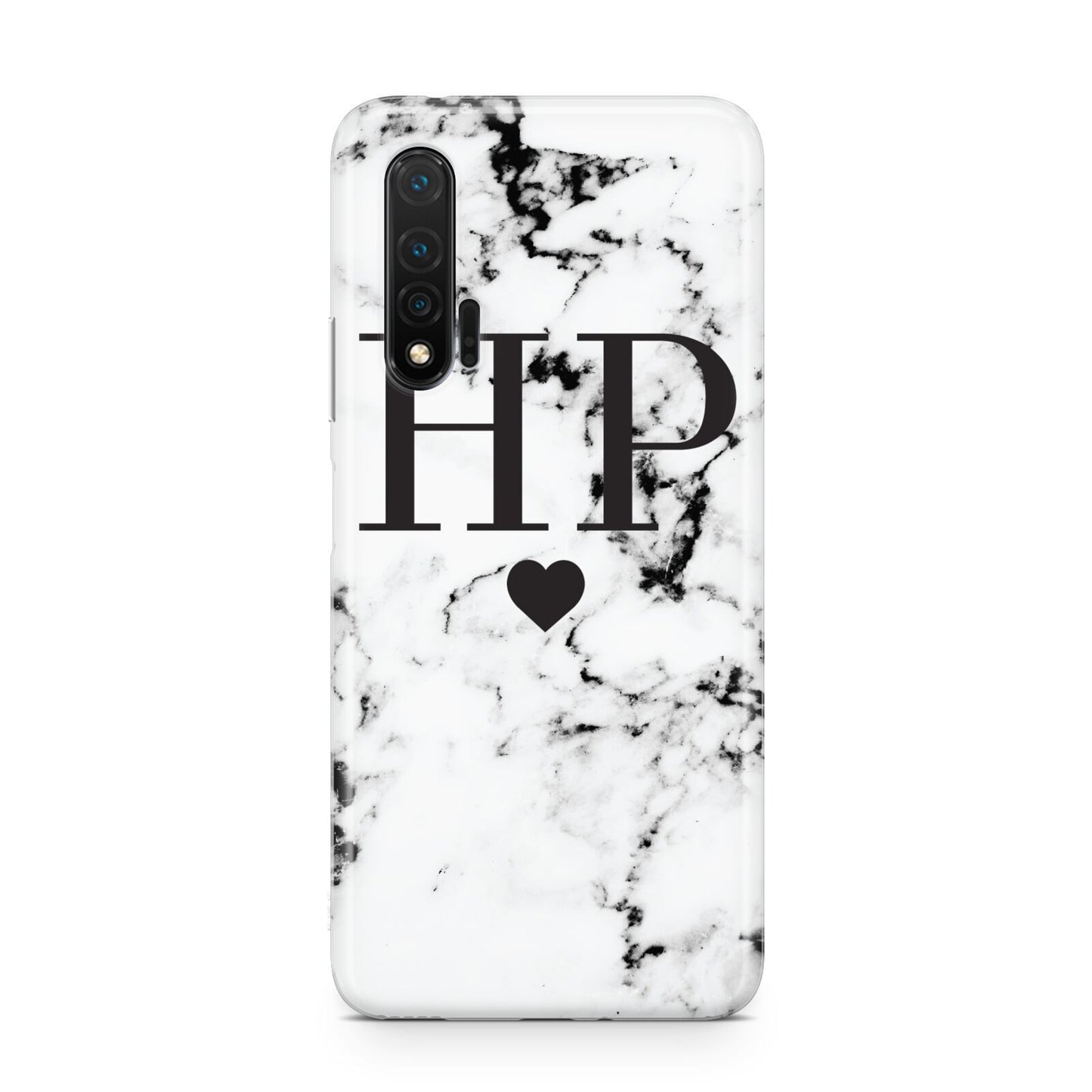 Heart Decal Marble Initials Personalised Huawei Nova 6 Phone Case