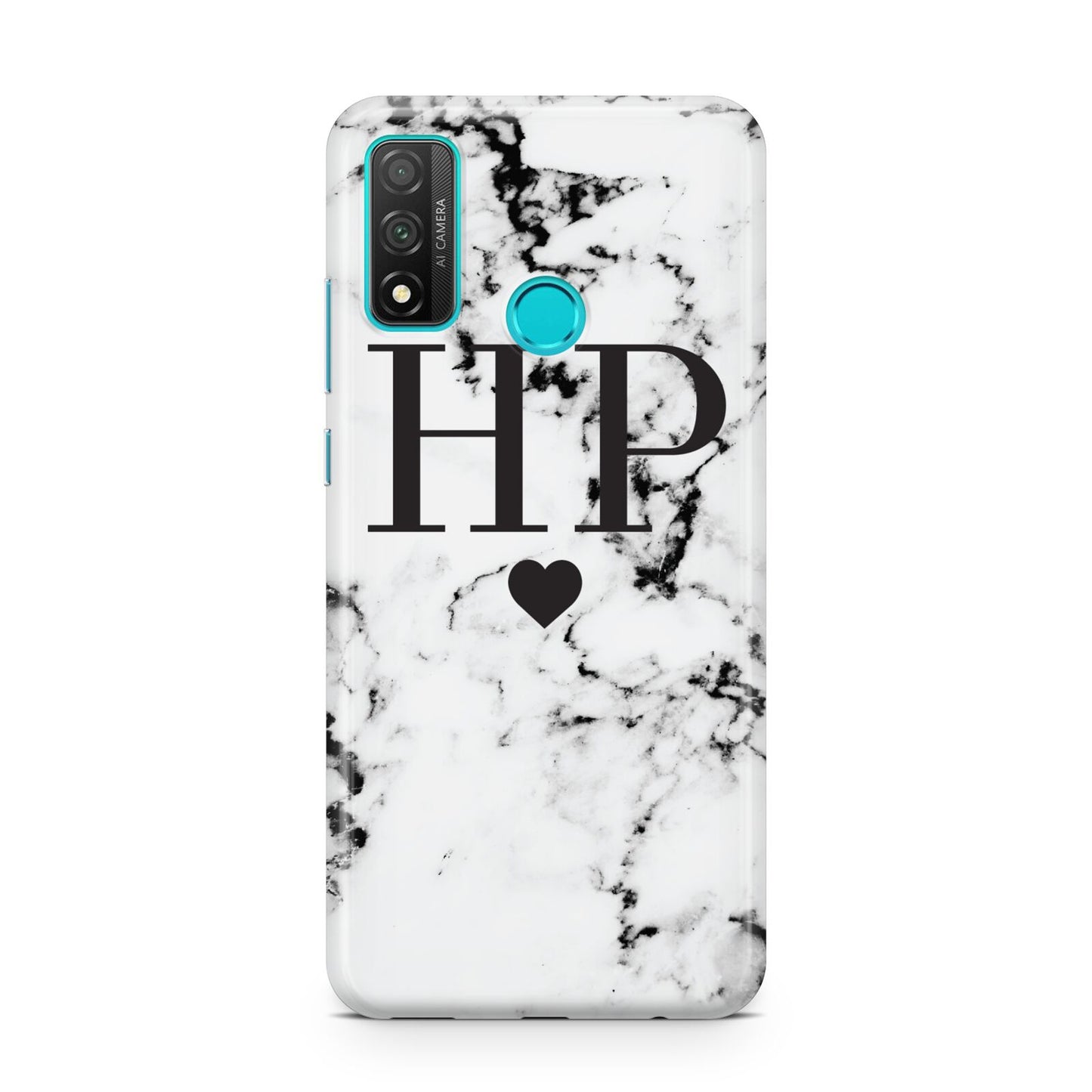 Heart Decal Marble Initials Personalised Huawei P Smart 2020