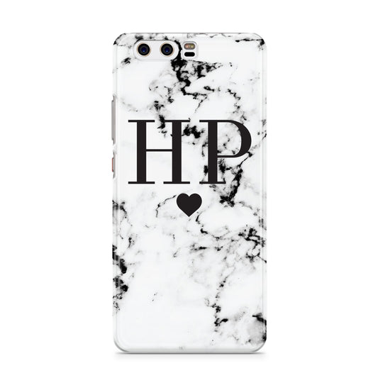 Heart Decal Marble Initials Personalised Huawei P10 Phone Case
