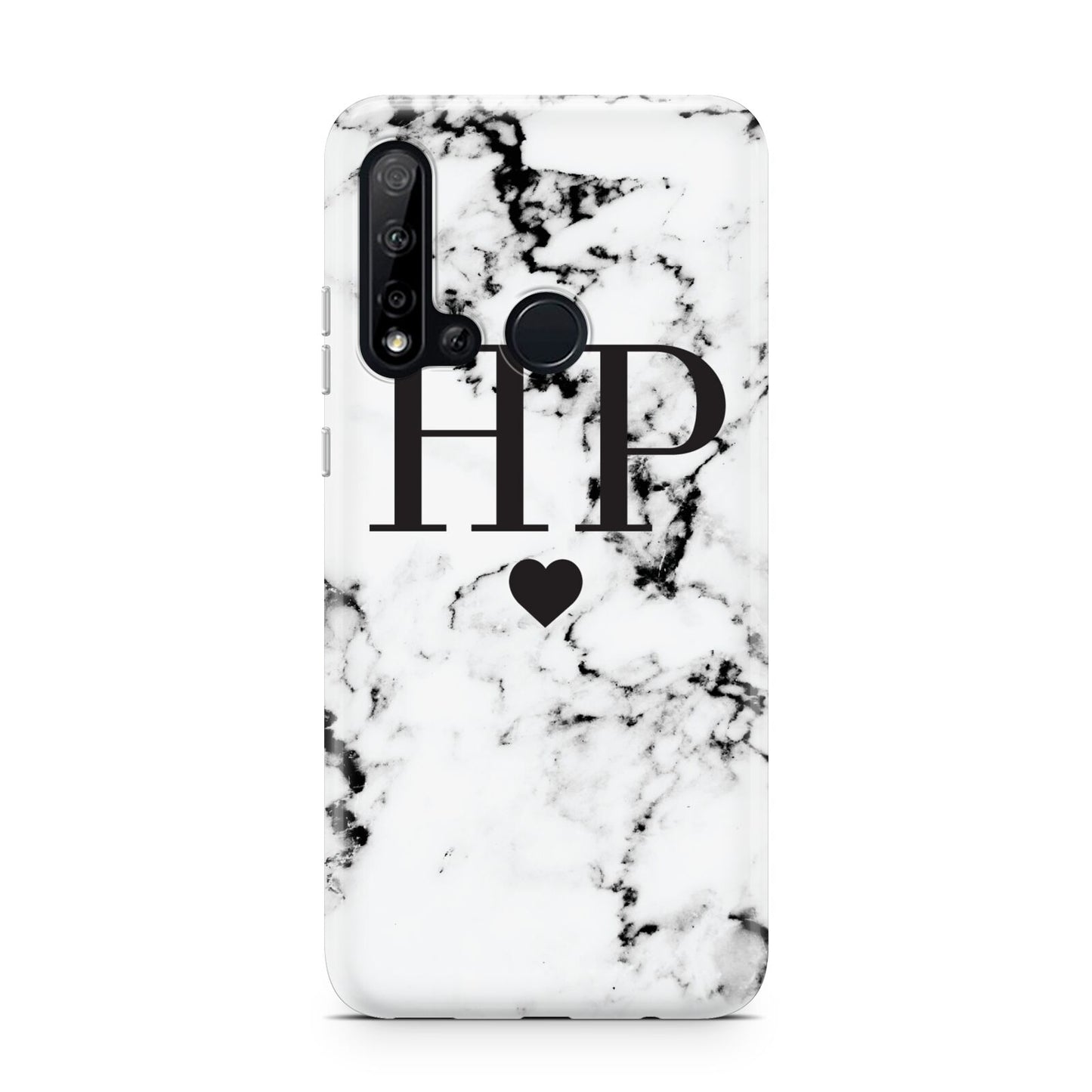 Heart Decal Marble Initials Personalised Huawei P20 Lite 5G Phone Case