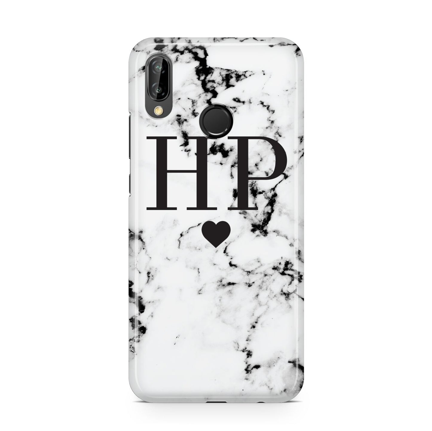 Heart Decal Marble Initials Personalised Huawei P20 Lite Phone Case