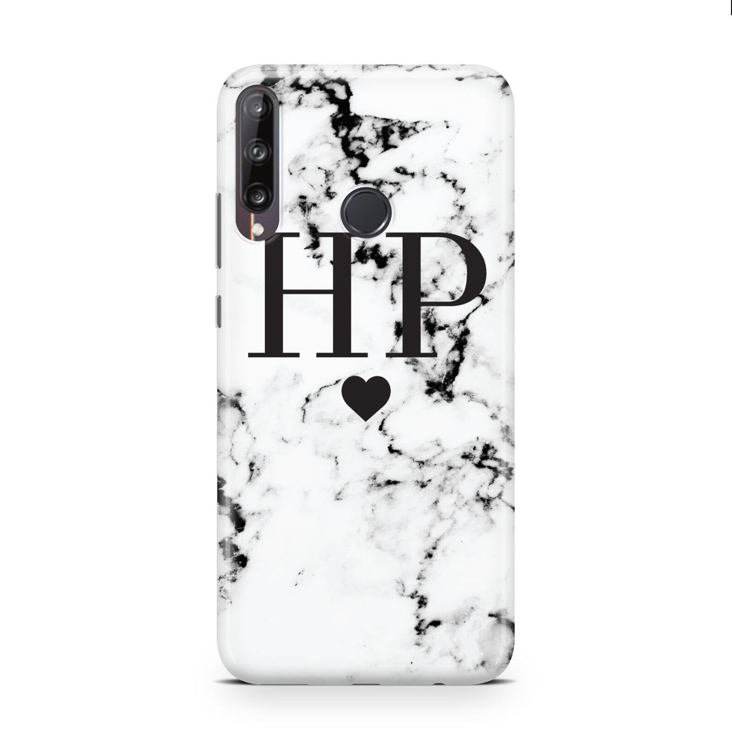 Heart Decal Marble Initials Personalised Huawei P40 Lite E Phone Case