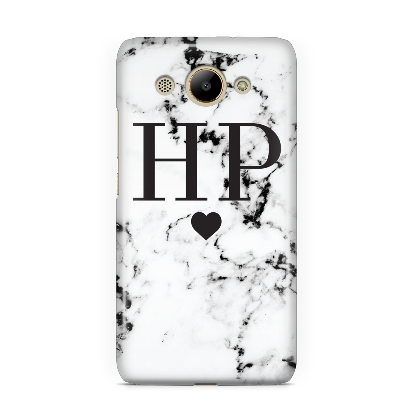 Heart Decal Marble Initials Personalised Huawei Y3 2017