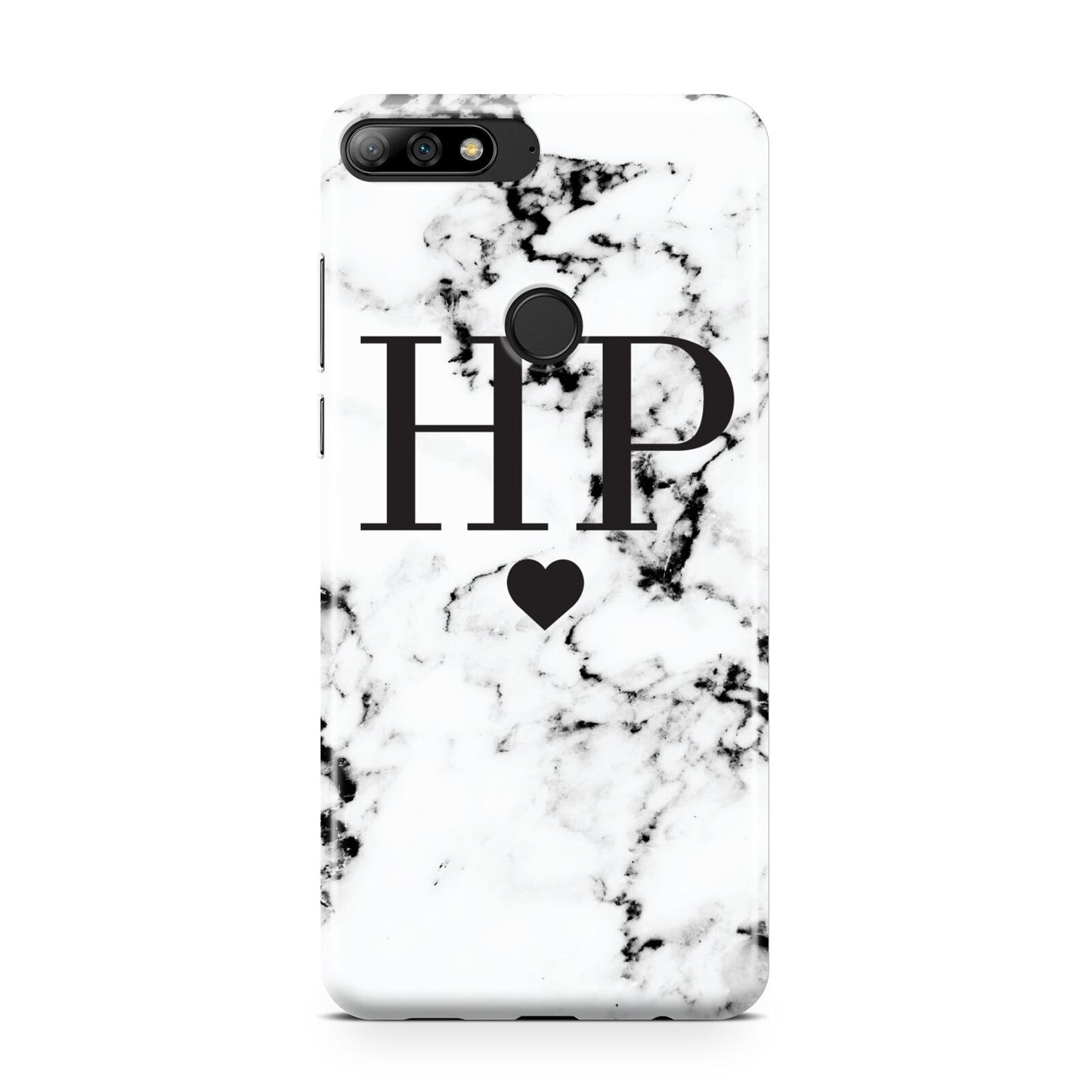 Heart Decal Marble Initials Personalised Huawei Y7 2018