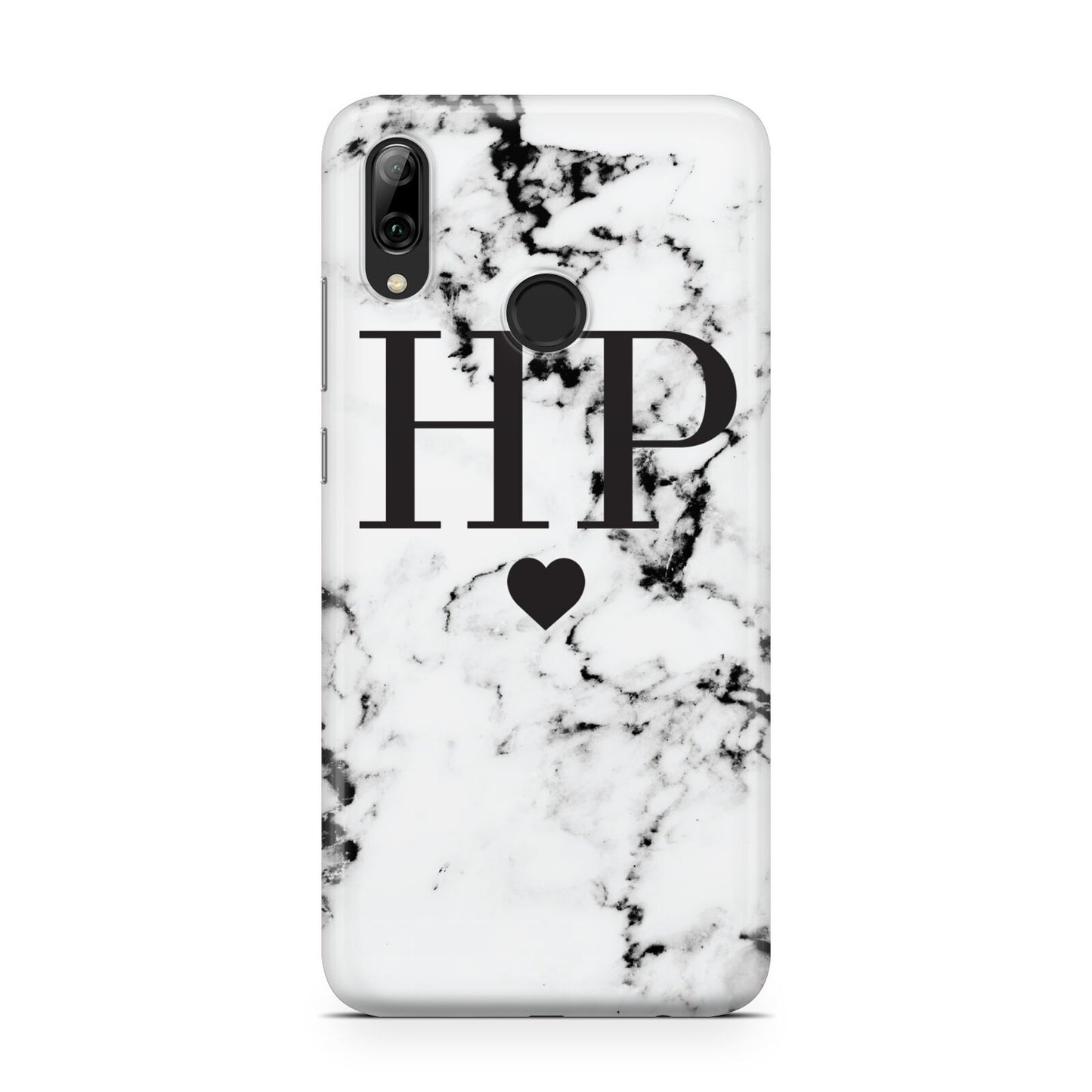 Heart Decal Marble Initials Personalised Huawei Y7 2019