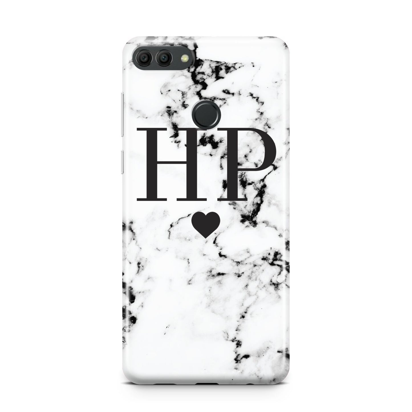 Heart Decal Marble Initials Personalised Huawei Y9 2018