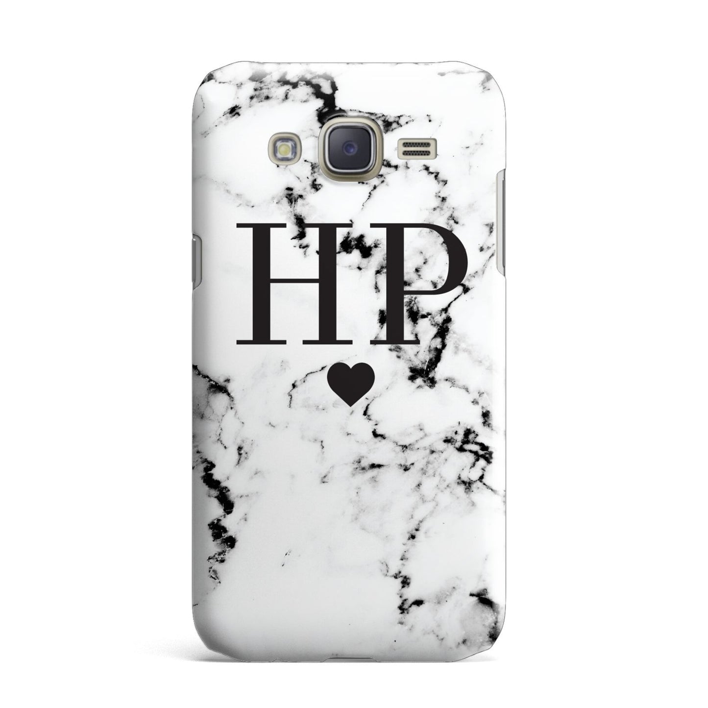 Heart Decal Marble Initials Personalised Samsung Galaxy J7 Case