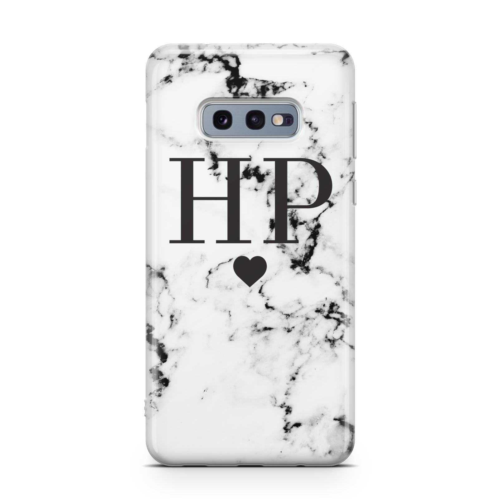 Heart Decal Marble Initials Personalised Samsung Galaxy S10E Case