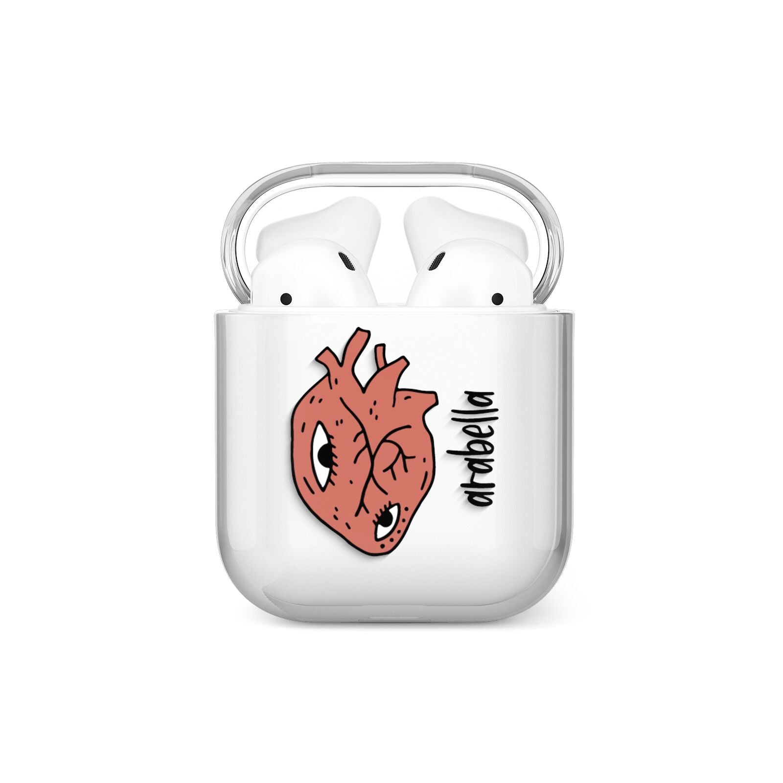 Heart Eyes Halloween Personalised AirPods Case