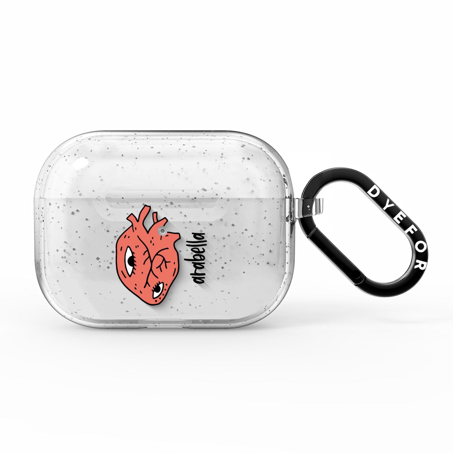 Heart Eyes Halloween Personalised AirPods Pro Glitter Case