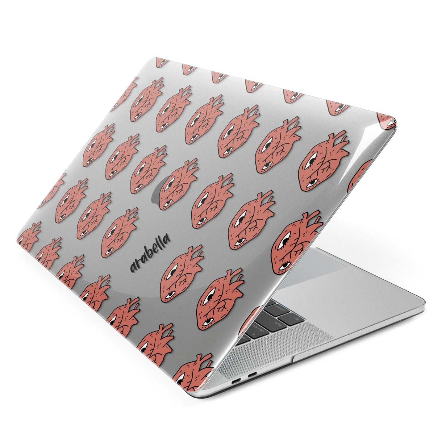 Heart Eyes Halloween Personalised Apple MacBook Case Side View