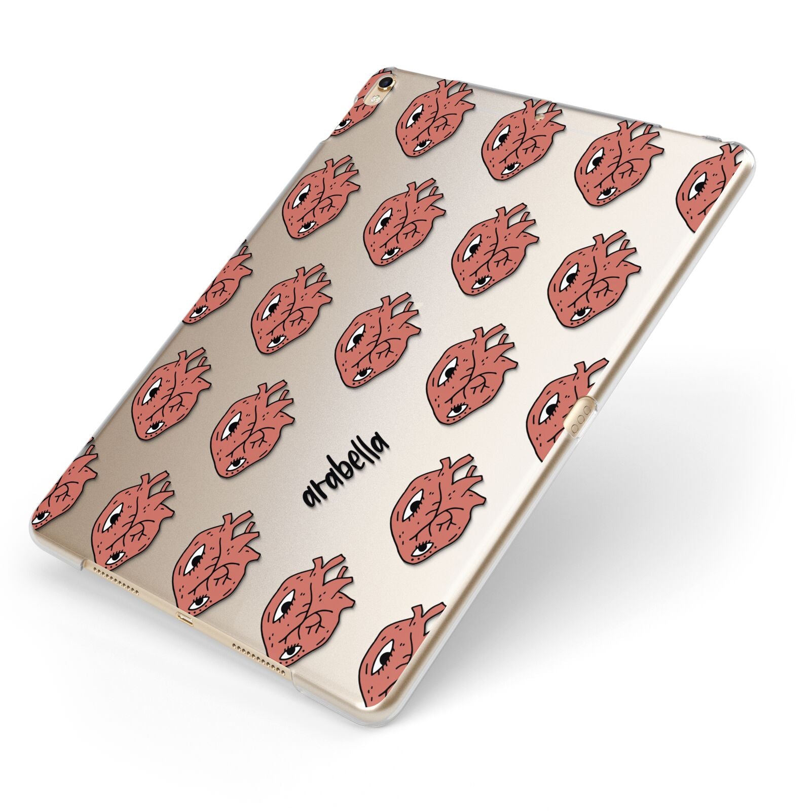 Heart Eyes Halloween Personalised Apple iPad Case on Gold iPad Side View