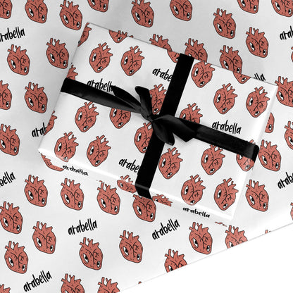 Heart Eyes Halloween Personalised Custom Wrapping Paper