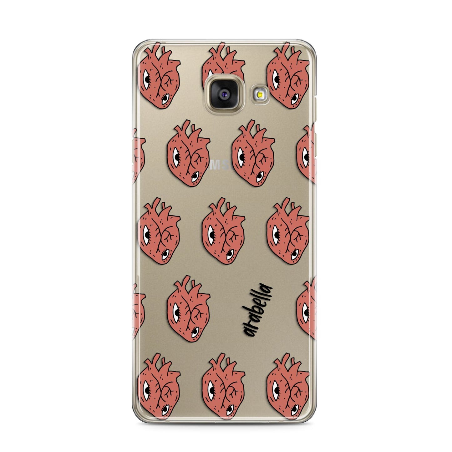 Heart Eyes Halloween Personalised Samsung Galaxy A3 2016 Case on gold phone