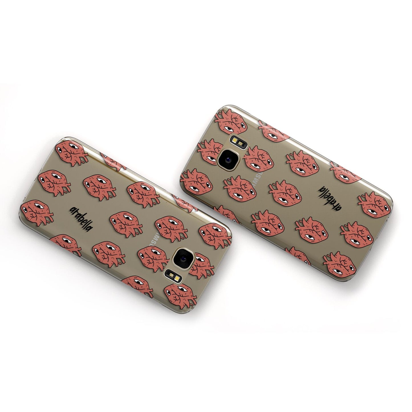 Heart Eyes Halloween Personalised Samsung Galaxy Case Flat Overview