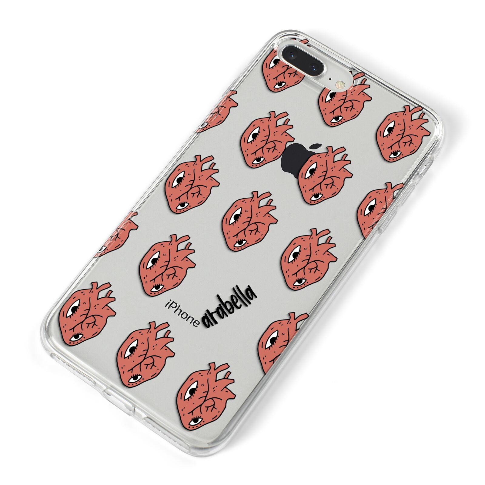 Heart Eyes Halloween Personalised iPhone 8 Plus Bumper Case on Silver iPhone Alternative Image