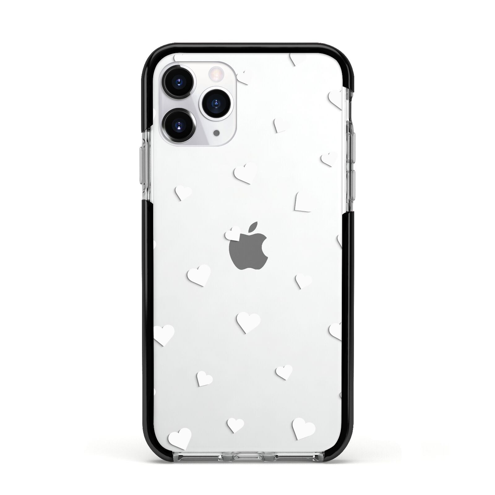 Heart Pattern Apple iPhone 11 Pro in Silver with Black Impact Case